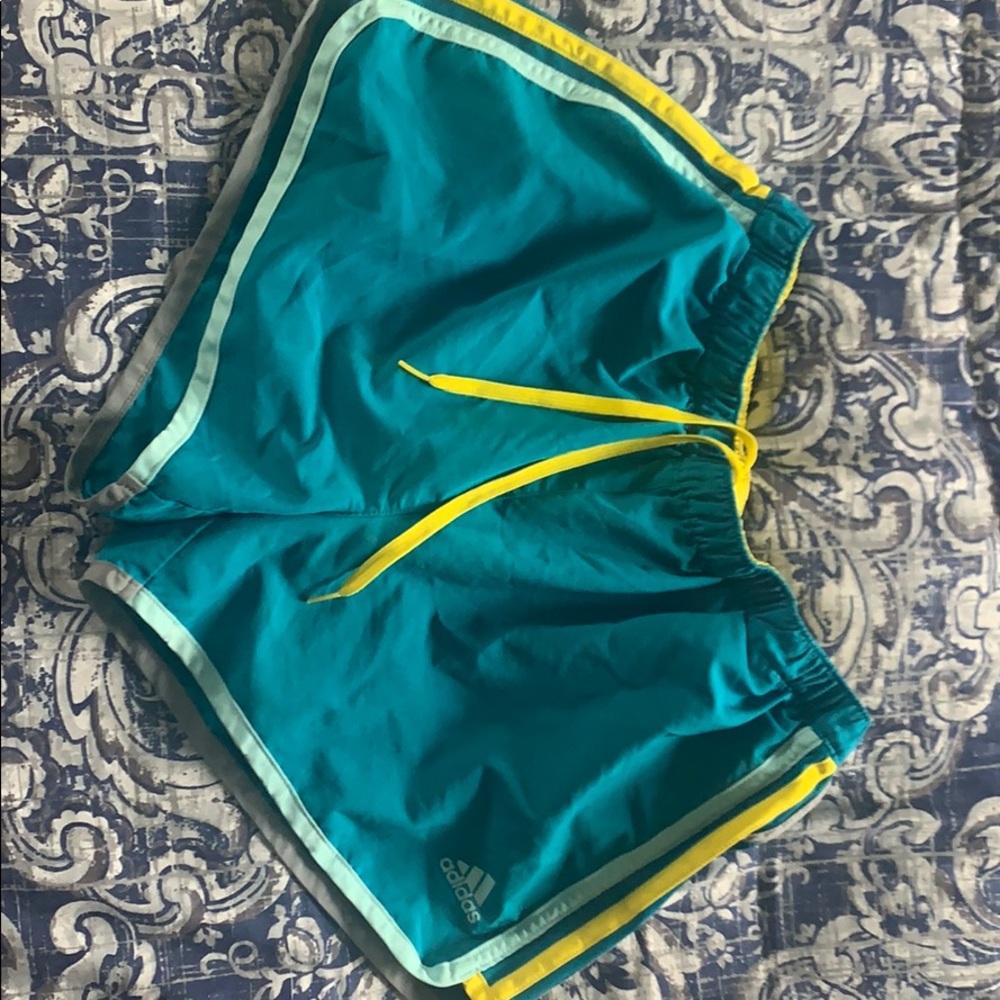 Adidas turquoise athletic shorts